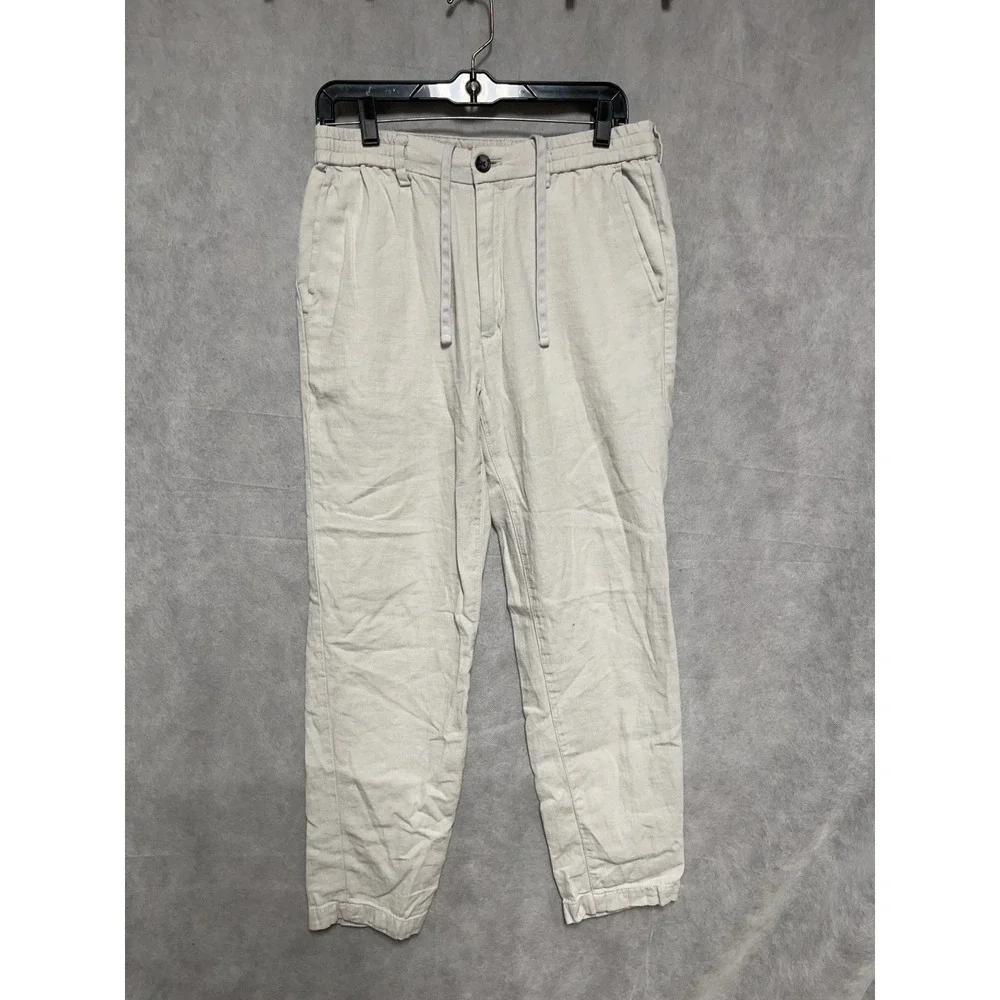 Banana Republic Pants Men 30x28.5 Linen Cotton Drawstring Mason Athletic Tapered